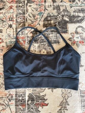 Varley Dark Teal Blue Strappy Sports Bralette size L